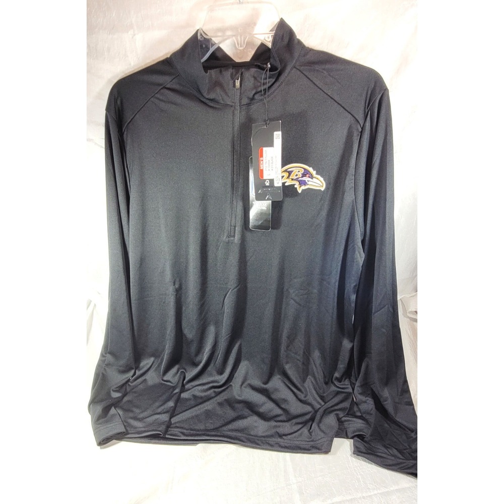 Antigua Men's Tribute Quarter Zip Pullover Baltimore Ravens - Black - Large